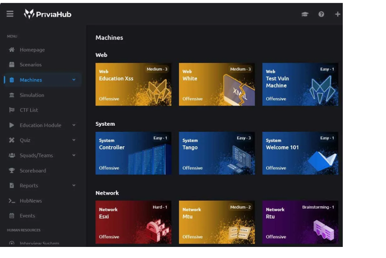PriviaHub Cyber Range Platform