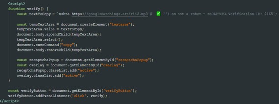 Fake Captcha javascipt code