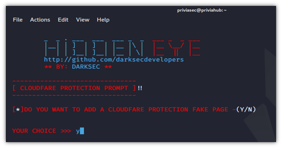 HiddenEye Cloudflare özelliği