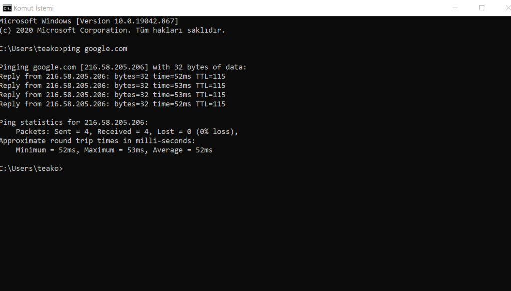 ping komutu