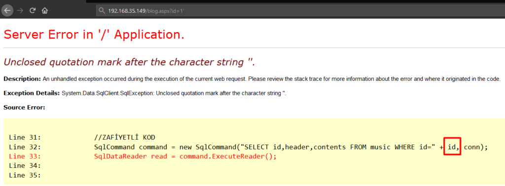 SQL Injection Zafiyetinin Stored Procedure ile Engellenmesi