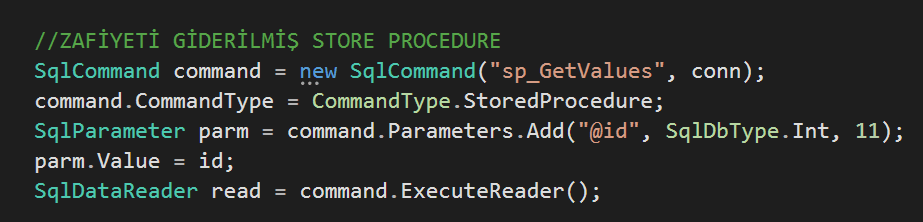 SQL Injection Zafiyetinin Stored Procedure ile Engellenmesi