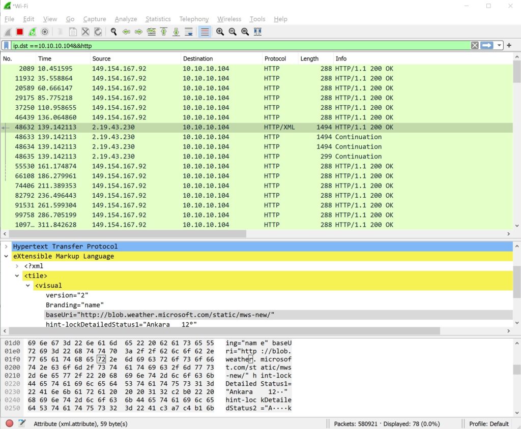 Bir IP Adresine Giden HTTP Trafiğini İncelemek